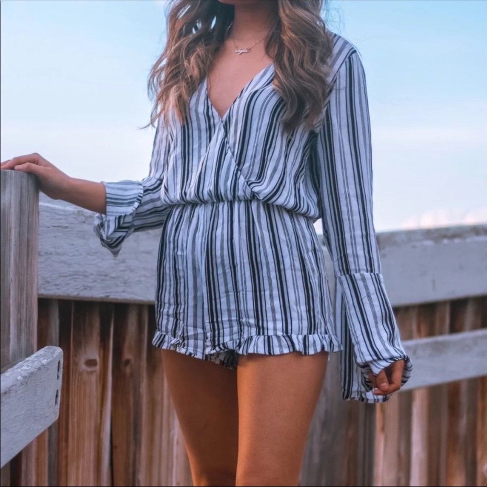 Kylie & Kendall Striped Romper